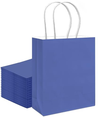Gcardist 24 bolsas de regalo medianas con asas a granel 8,3 x 4,3 x 11 pulgadas bolsas de regalo morado y azul, varios usos (21 x 11 x 27,3 cm, tamaño mediano)