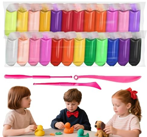 YRTUOP Argile Autodurcissante pour | Argile Autodurcissante Multicolore pour,Jouets Créatifs Non Collante avec Couleurs Vives pour Activités Manuelles à la Maison, École, Filles et Adultes