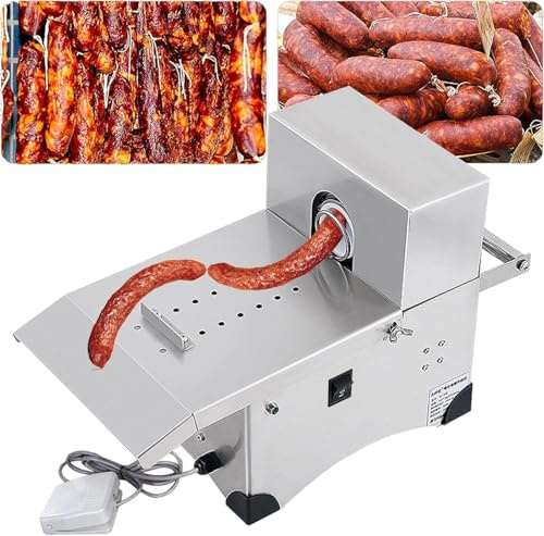 machine automatique d'attache de saucisses,Ficeleuse à saucisses électrique 200W,Acier inoxydable,Pour restaurant, cuisine, usage domestique,Poussoir à saucisses,2 modes,Longueur réglable