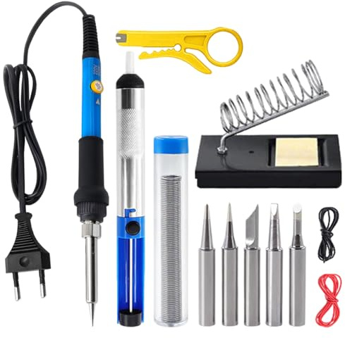 Fer À Souder Pour Vitrail - Ajustable 60W 230V Kit de Soudure pour Bijoux | Outils Électroniques pour Artisanat Réparation Montres Drones Guitares Vitrail