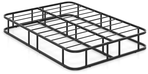 GIANTEX Boxspring Boxspringbett 140 x 200 x 26 cm, Bettgestell aus Metall, Metallbett mit Lattenrosten, Doppelbett Plattform Bett mit Metallleistenunterstützung, bis zu 300 kg belastbar, Schwarz