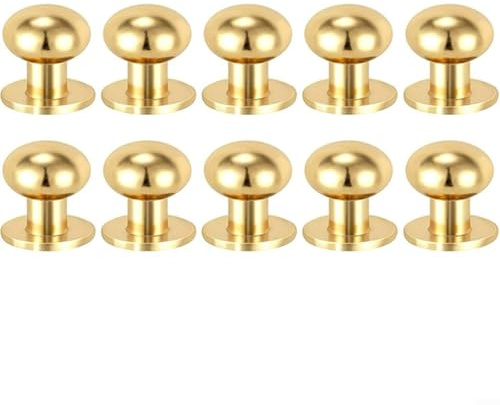 Vibsky Lot de 10 petits boutons de tiroir dorés avec vis de montage, poignées de meubles en alliage de zinc pour cuisine, armoire