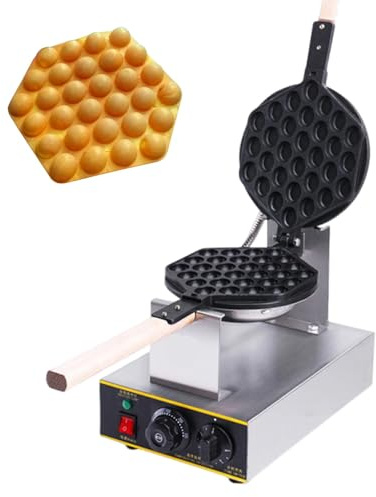 Gaufrier Puff Gaufrier Professionnel, Machine à Gaufres Bulles Avec above Antiadhésive, Double Plaques, Cuisson Rapide Et Design Durable Pour Restaurant Et Café(Single pot)