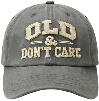 Adaobbt Casquette de baseball Old Dont Care - Old & Don't Care - Réglable - Simple - Vintage - Pour golf, course, cyclisme, extérieur, cadeau pour personnes âgées
