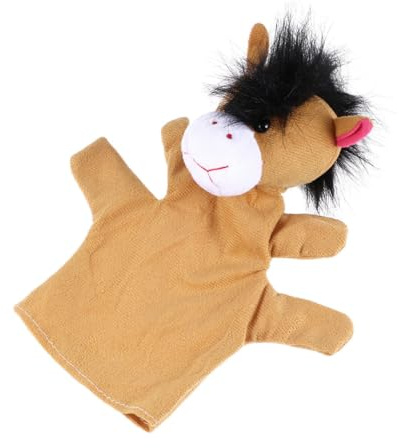 Didiseaon Pupazzo a Mano Animale in Peluche Morbido Marrone 5 Dita per Racconti, Giocattolo e Genitori, Guanto Peluche Confortevole e Realistico