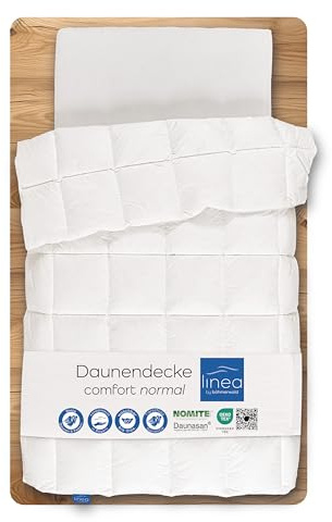 LINEA by Böhmerwald - Comfort - Couette Légère, 200 x 200 cm, 90% Duvet/10% Plumes de Classe 1, Convient aux Personnes Allergiques, Lavable à 60 °C, Fabriquée en Allemagne