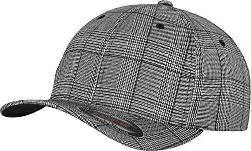 Flexfit Damen und Herren Baseball Caps Glen Check Cap, Black/White, L/XL