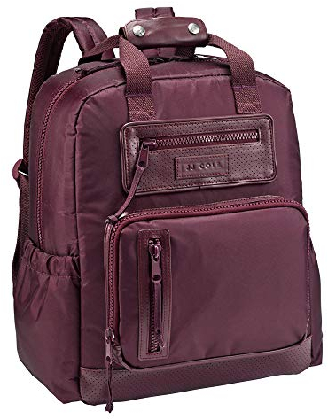 JJ Cole Papago Pack Wickeltasche, geschlechtsneutral, große Kapazität, Rucksack mit Kinderwagenclips, Wickelunterlage und mehreren Taschen für Babybedarf, Aubergine