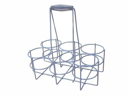 0 www.working-house.com (Menaje / Botelleros) BOTELLERO Cesta DE Mano Metal para 6 Botellas Azul Pastel