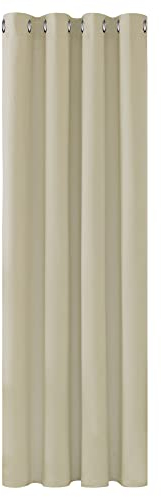 Deconovo Thermal Insulated Room Darkening Curtain Eyelet Curtain for Kitchen 52x 84 Beige 1 PANEL
