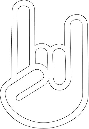 Devil Rock 'n' Roll Hand Sticker Aufkleber 2 Stück! weiß Teufel ca. 8x5,5 cm