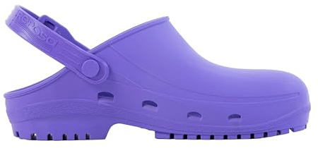 REPOSA MAX - Zuecos Sanitarios Mujer y Hombre en Goma con Suela Antideslizante SRC, Zuecos Enfermera Anatómicos con Correa Ajustable, Zapatos Sanitarios Esterilizables Antishock Transpirables Ligeros