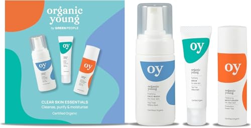 Green People Teen Skincare Set - Face Wash, Serum & Moisturiser for Spots & Blemishes - Vegan, Cruelty-Free