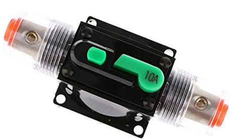 Disjoncteur Auto,Auto Disjoncteur Protection De Voiture,DC12-48V Porte Fusible de Réinitialisation Manuel de Disjoncteur,Étanche Disjoncteur Intégré Fusible pour Bateau Système Protection(10A)
