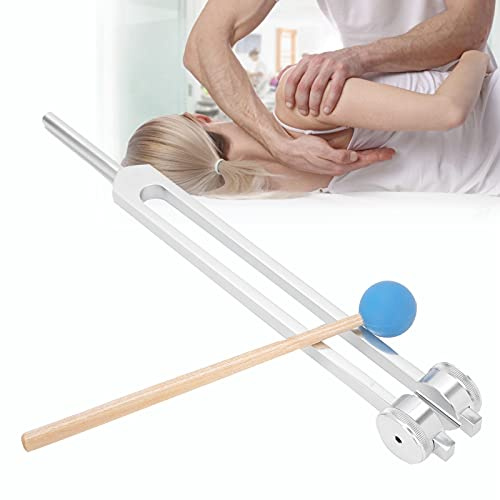 Diapasón de afinación de 68,05 Hz, terapia de masaje, diapasón para aliviar el estrés con martillo de madera, diapasón sensorial de prueba de nervios