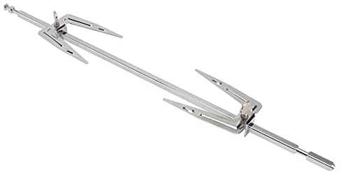 Cabilock 1 Set in Acciaio Inox Grill Girarrosto Forchette Carne Spiedo Aste Barbecue Rotante Universale Girarrosto Grill per Girarrosto Kit per Gas Griglia A Carbone