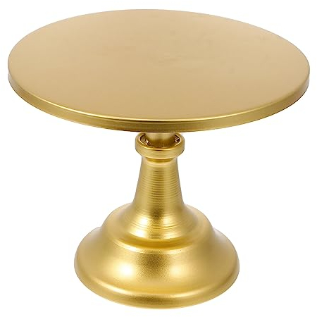 Yardwe Piatto per torta in metallo, per dolci, cupcake, snack, supporto con base per matrimonio, compleanno, tè pomeridiano, festa, dorato, 30 cm