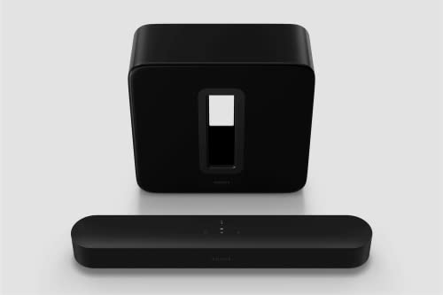 Sonos Beam (Gen 2) - Soundbar, colore nero (Black), 3.1, in set (soundbar Beam+subwoofer Sub)