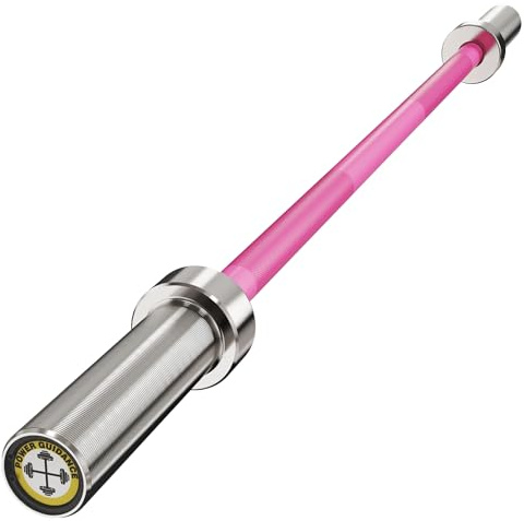 POWER GUIDANCE Bilanciere olimpico, bilanciere per sollevamento, anche, squat, aste universali cromate da 10 kg, 1,2 m (Rosa)