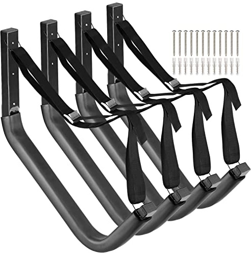 Soportes de almacenamiento para kayak, ganchos para tabla de surf y soporte para tabla de remo, capacidad de carga de cada percha de 68 kg (54 cmx50 cm)