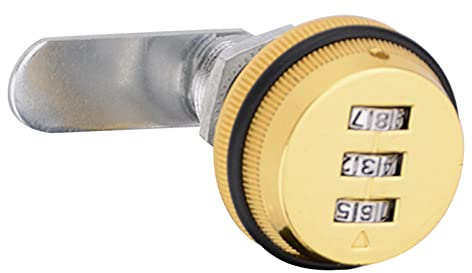 Cyrank Cerradura Combinada De Leva para Gabinete, Cerradura De Cajón De Gabinete con Contraseña De 3 Dígitos, Cerraduras De Seguridad para Vestidor, Casillero, Cajón, Buzón(20mm-Dorado)