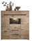 möbelando Highboard >Bellano< in Viking Oak Dekor, MDF, Spannplatte - 125x128x38cm (BxHxT)