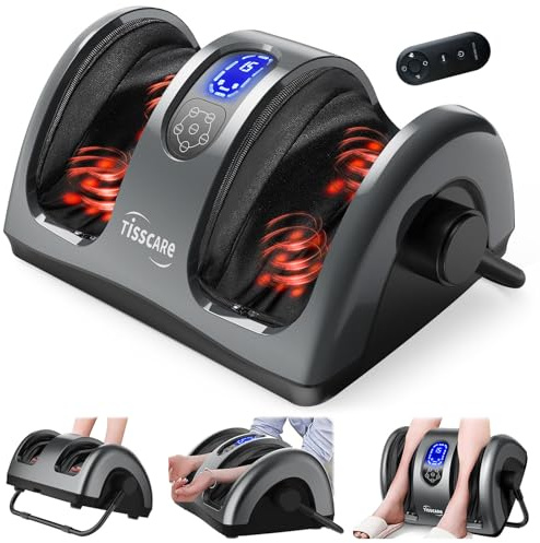 TISSCARE Shiatsu Foot Massager with Heat, FSA Eligible HSA Foot Massager for Plantar Fasciitis, Neuropathy, Circulation and Pain Relief, Massage Feet at Home/Office, Gift for Men and Women