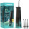 happybrush Munddusche Set Kabellos Elektrischer Zahnreiniger inkl. Refill 3 Wochen Power Akku 360° Rotierbaren Düsen I effektive Reinigung der Zahnzwischenräume, Water Flosser Black/Mint