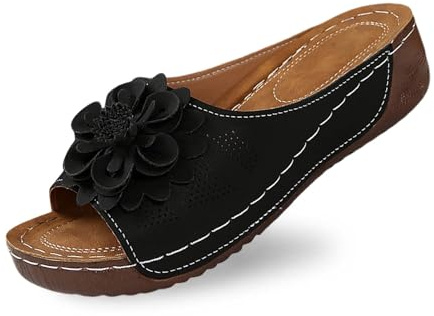 Generico Ciabatte Ortopediche Donna Estivi Aperte Morbide Cuscino Pantofole Comode da Casa Supporto Arco Plantare Antiscivolo Nuvola Mare Doccia Eleganti Infradito estive per Interni ed Esterni
