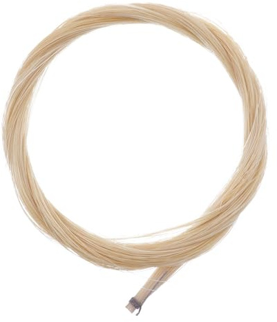 ABOOFAN Crin de Cheval Naturel Léger et Facile à Fixer Beige pour Extrémité Nouée et Scellée pour Archet D'erhu et Violoncelle pour Débutants et Étudiants