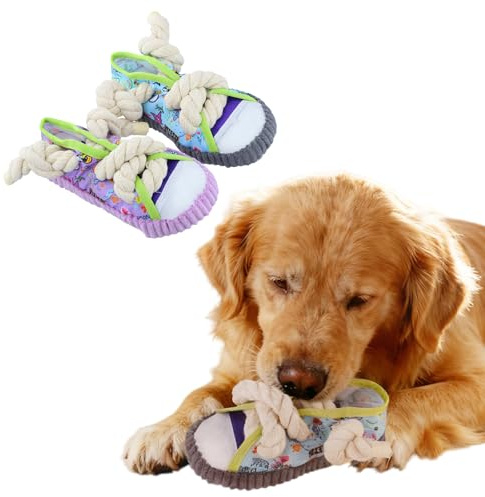 Kaiyzo Set 2 Giochi Cane Interattivo Sonoro, Gioco per Cani Anti-Stress in Tela e Corda Masticabile, Peluche per Cani Indistruttibile per Cuccioli Piccoli Medi e Grandi