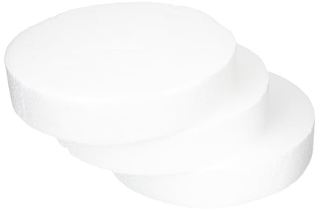 SAFIGLE Cerchio di Schiuma Rotondo 3 Pezzi 25cm Spessore 5cm Bianco per Decorazioni Floreali Fai da Te e Allestimenti Festa Matrimoni Artigianato Creativo