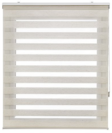 Uniestor Basic store jour nuit, couleur Lin - store 160 x 250 cm (largeur x hauteur) | Taille du tissu 157 x 245 cm. Store enrouleur double