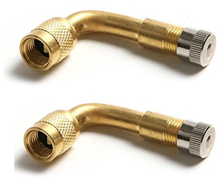 Namvo 2 Piece Valve Extenders,Tyre Valve Extension Adapter,Car Bike Motorcycle Valve,Brass Valve Extension Rod 90 Degree