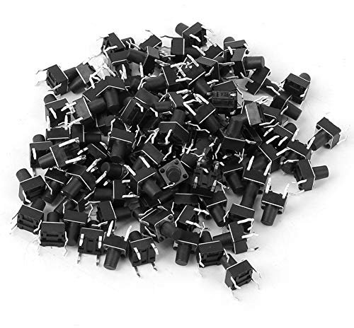 100 piezas Interruptor de botón táctil momentáneo Mini interruptor de interruptor de micro tacto Accesorio 6 x 6 x 8 mm Interruptor táctil táctil Léger à Broche Plástico + hierro para electrodoméstico