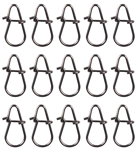 RTRTGS 15 Pièces Pêche Snap Argent Snap Accessoires De Pêche Araignée Boucle De Pêche Pêche Linker Rotatif Matériel De Pêche Connecteur（Taille 10mm, valeur de traction 22kg）