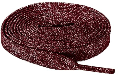 Anopo 2 Pares Cordones Planos Purpurina 10mm Trenzado Cordones de Repuesto para Zapatillas Deportivas Borgoña Longitud 120cm