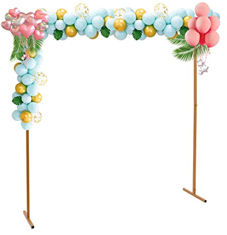 Bröllopsbåge, 2 x 2 m, guld, fyrkantig, båge, båge, bröllopsdekoration, blommor, ballonghållare, för bröllop, födelsedagsfest, bankett butiksöppningar, examen