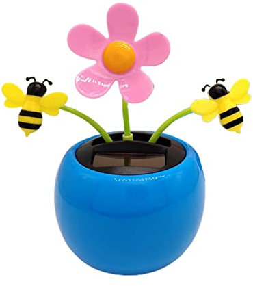 Humdcdy Fiore Solare, Scuotendo La Testa Girasole Ornamenti per Auto, Giocattolo per Auto Ad Energia Solare per La Decorazione della Scrivania/Ufficio