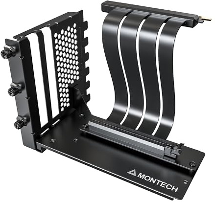 VGM 2 Vertical GPU Mounting Kit, High-Speed PCIE 4.0 x 16 Riser Cable, 244mm Flexible Extender Card with 90-Degree Extension Port, Only Support 7 PCIe Slots Full-Break, 3 Slots GPU Holder - Black
