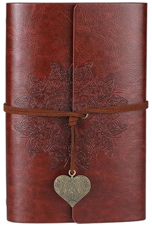 TPZORJX 1 Stück PU Leder Tagebuch, Vintage Tagebuch schreiben Reisetagebuch, Reisebuch, Tagebuch, Geschenk für Mädchen, Jungen, Damen, leere Seiten, braun