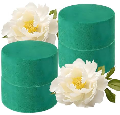SOGHO 4 Stück Runde Blumensteckschaum,Nasssteckschaum Set,Steckmoos,Steckschwamm,Steckschaum Für Blumen,Grüner Blumen Schaumstof,Steckmasse Für Kunstblumen Für Hochzeitsgangblumen-Partydekoration