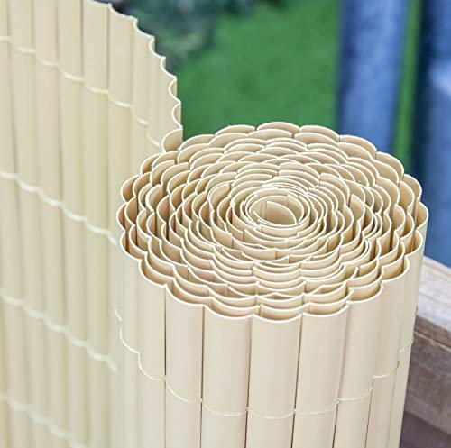Papillon Artificial Split Bamboo Plastic Garden Fence Screening Roll Privacy Border 4m x 1.5m (13ft 1in x 4ft 11in)