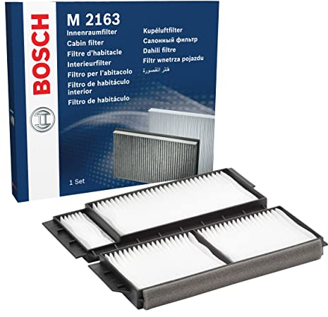 Bosch M2163 Standard Innenraumfilter - filtert Pollen und Staub - Ersatzfilter für bessere Luftqualität im Fahrzeuginnenraum - Set mit 2 Filtern