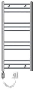 ECD Germany Radiador toallero eléctrico - 400 x 800 mm - Cromo - Plano - con conexión Lateral - radiador toallero Secador de Toallas 300W