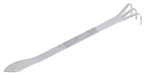 Yosoo Rastrillo de jardinería de Acero Inoxidable de 8.3 Pulgadas 3 Dientes Plantas Olla rastrillo jardinería cultivador de Suelo Herramientas de Cultivo pequeñas ollas rastrillo