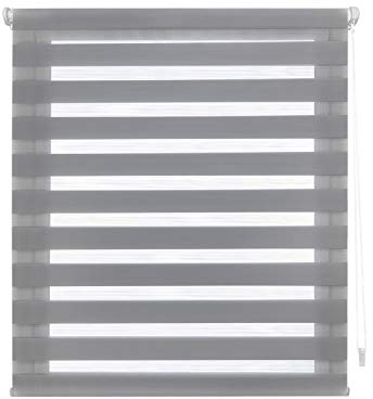 Blindecor Doppelrollo für Nacht und Tag Easyfix, Silbergrau, 42 x 180 cm