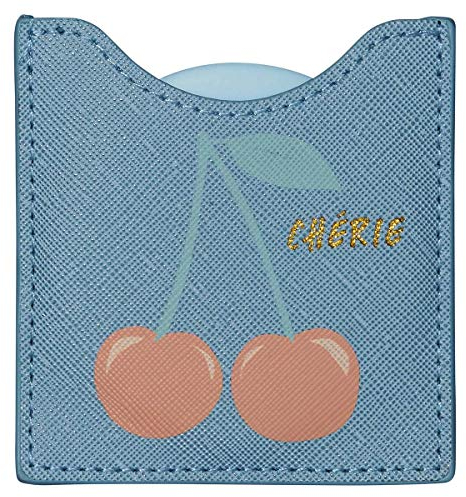 Draeger – Spiegel Kirschen – Runder Taschenspiegel zum Mitnehmen Geburtstag, für alle Anlässe – Maße 8,5 cm x 8 cm