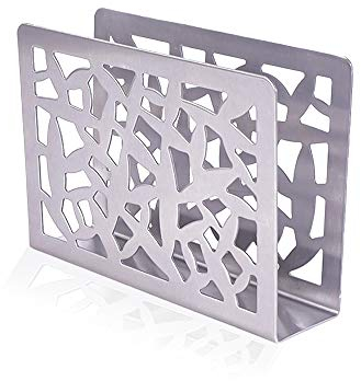 Finoki Serviettenhalter, Metall Serviettenhalter aus Edelstahl, Silber