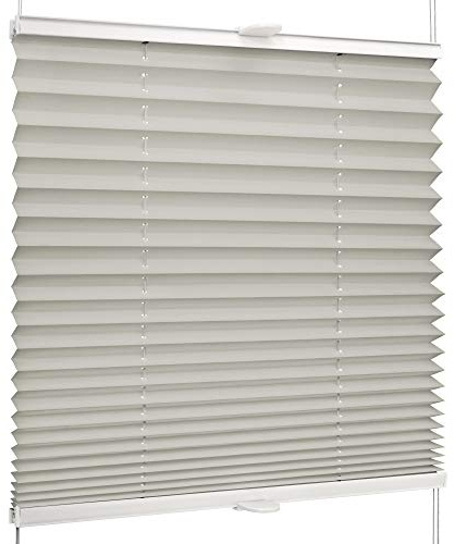 SchattenFreude Basic Klemmfix-Plissee für Fenster | Mit Klemm-Haltern | Ohne Bohren | Grau, Breite: 130cm x Höhe: 130cm